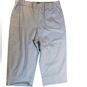 TALBOTS striped wide leg capri blue XLP